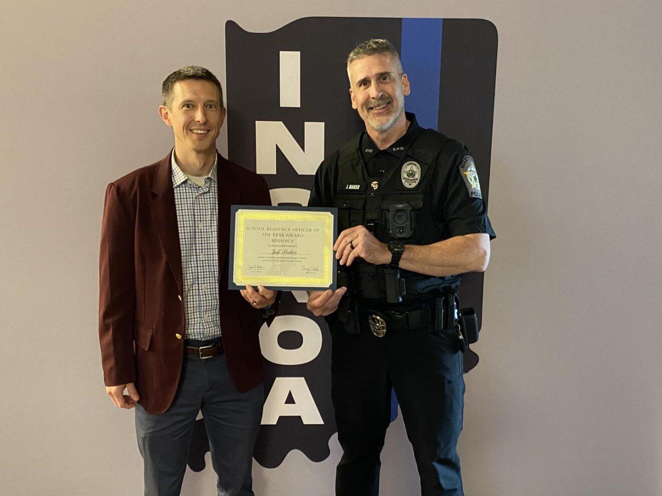 Seven Oaks SRO Officer Baker Named Indiana School Resource Officer of the Year for Region 9