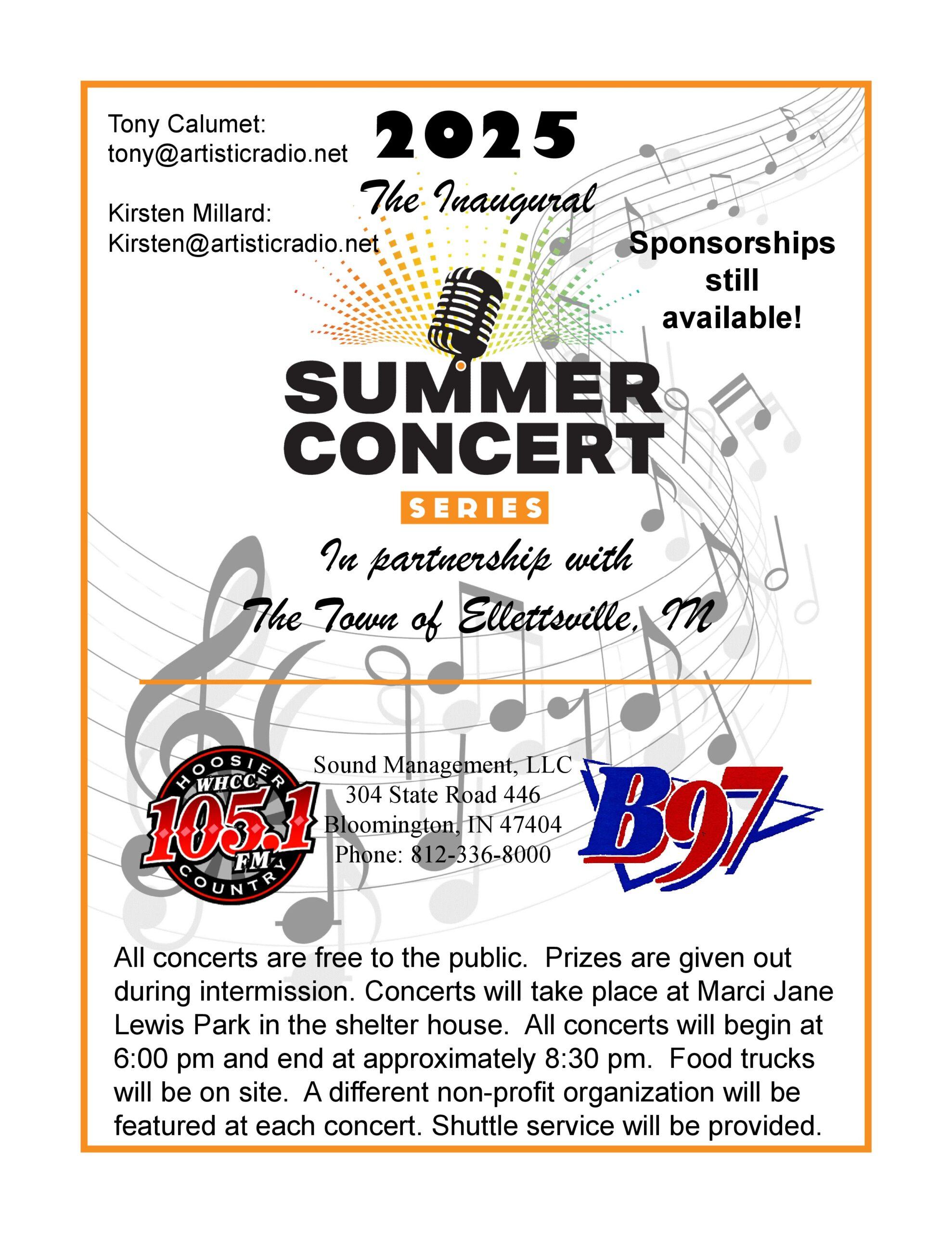 Ellettsville to Host First Annual Summer Concert Series